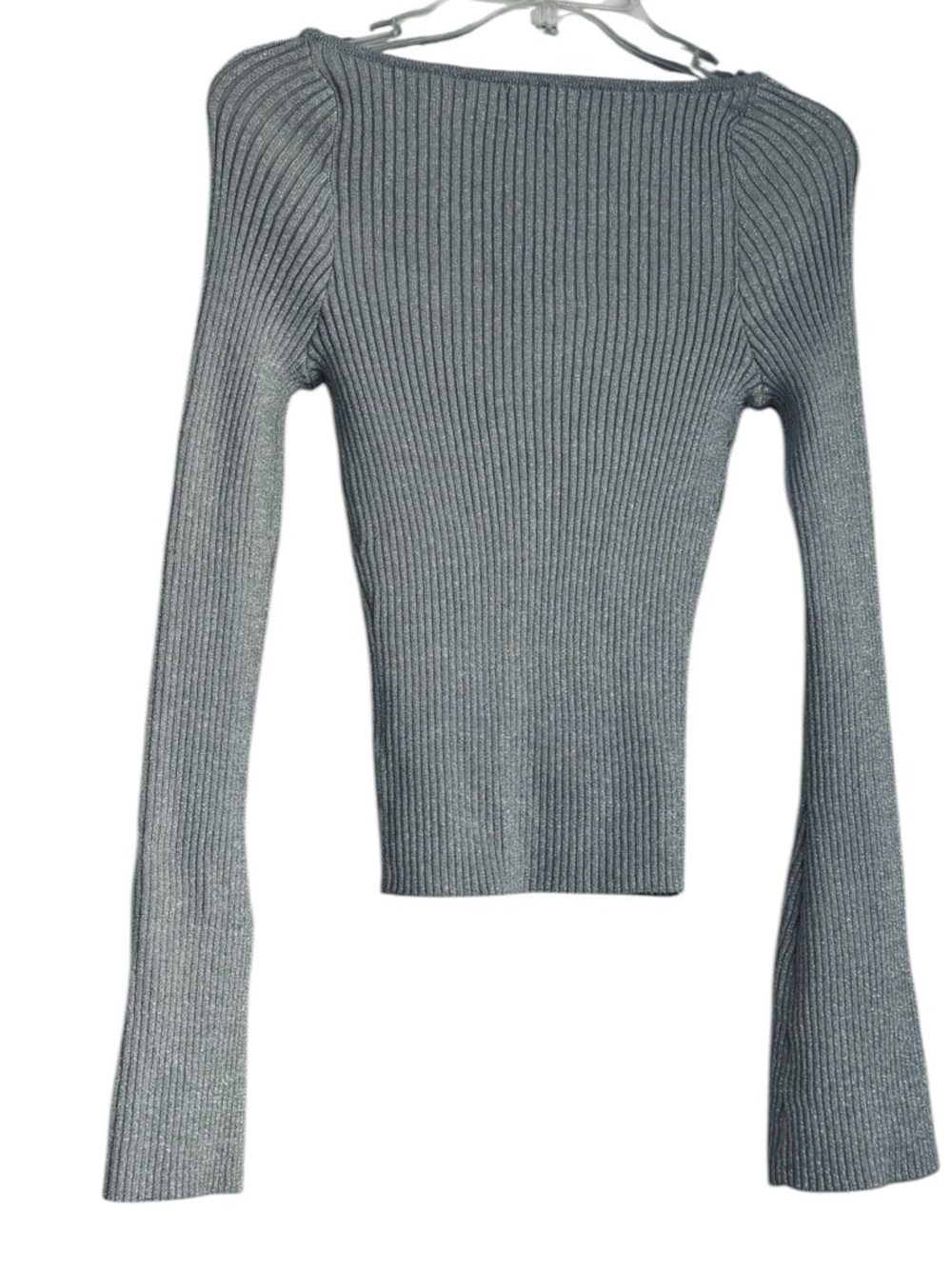H&M Silver Ribbed Metallic Knit Top - Picture 5 of 8